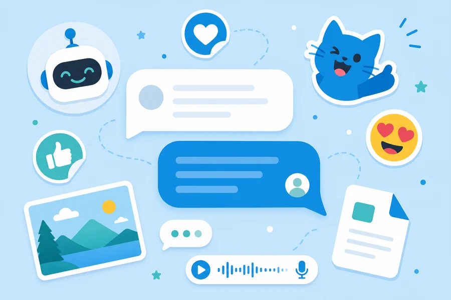 Стікери, боти, медіа та голосові повідомлення у Telegram
